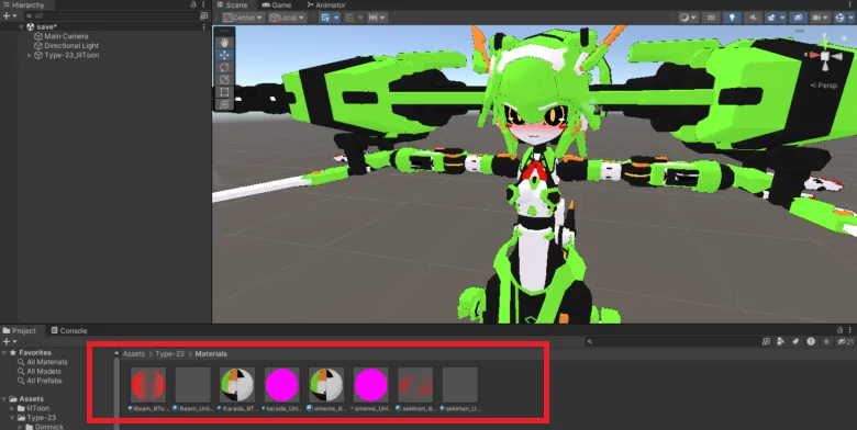 如月開発アバター 色を変える（部分ごと）